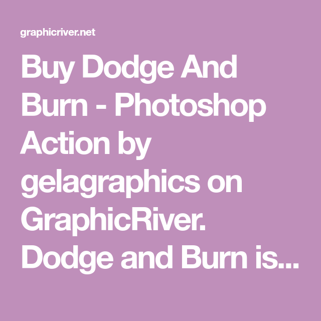 download action dodge and burn photoshop